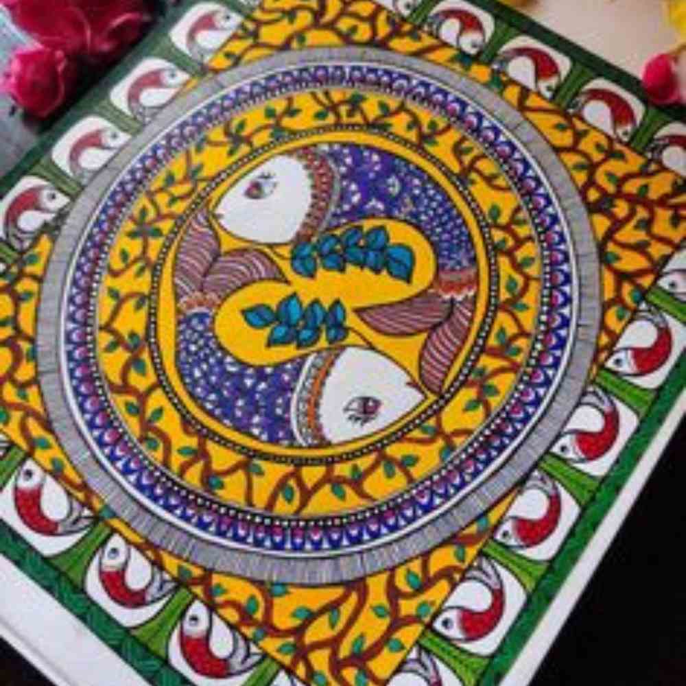 Madhubani Handpainted Greeting Cards ( 8*5 * 5.5 in )